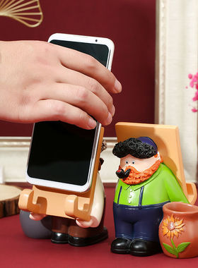 梵高手机桌面支架创意摆件平板座生日礼物可爱收纳笔筒教师节礼物