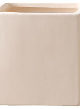 正方形素烧透气自吸水白陶土花盆奶油风育苗护根绿植手工瓷器带托