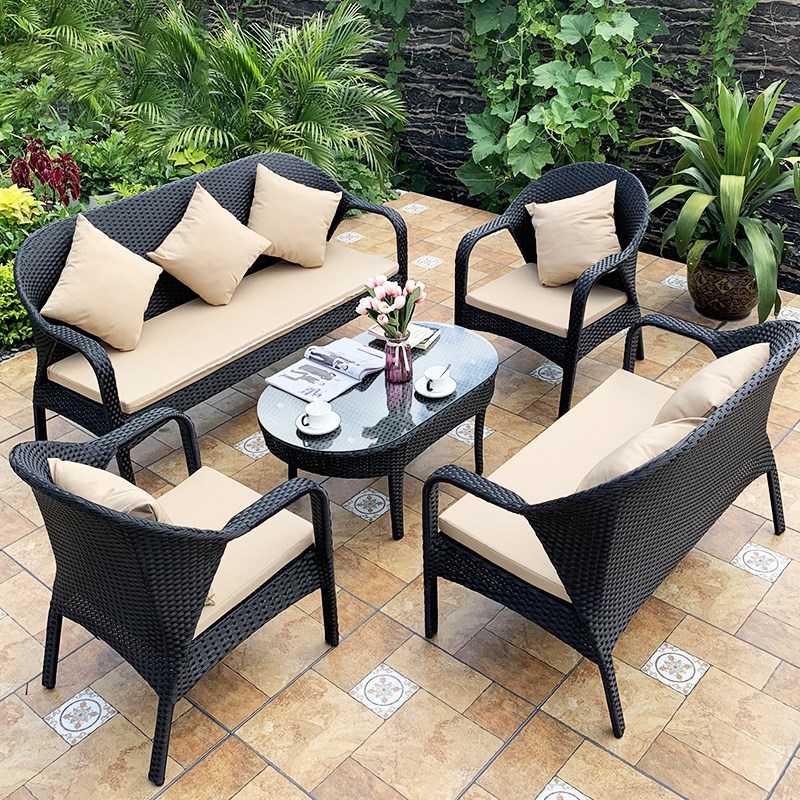 户外沙发编藤桌椅套装组合别墅庭院休闲家具懒人小户型藤沙发