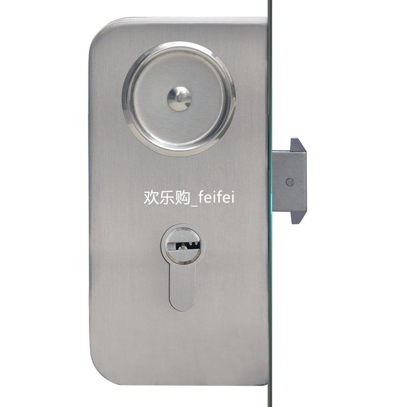 办公室隔断玻璃锁推拉门锁无把手开孔锁无框门执手锁高隔间锁