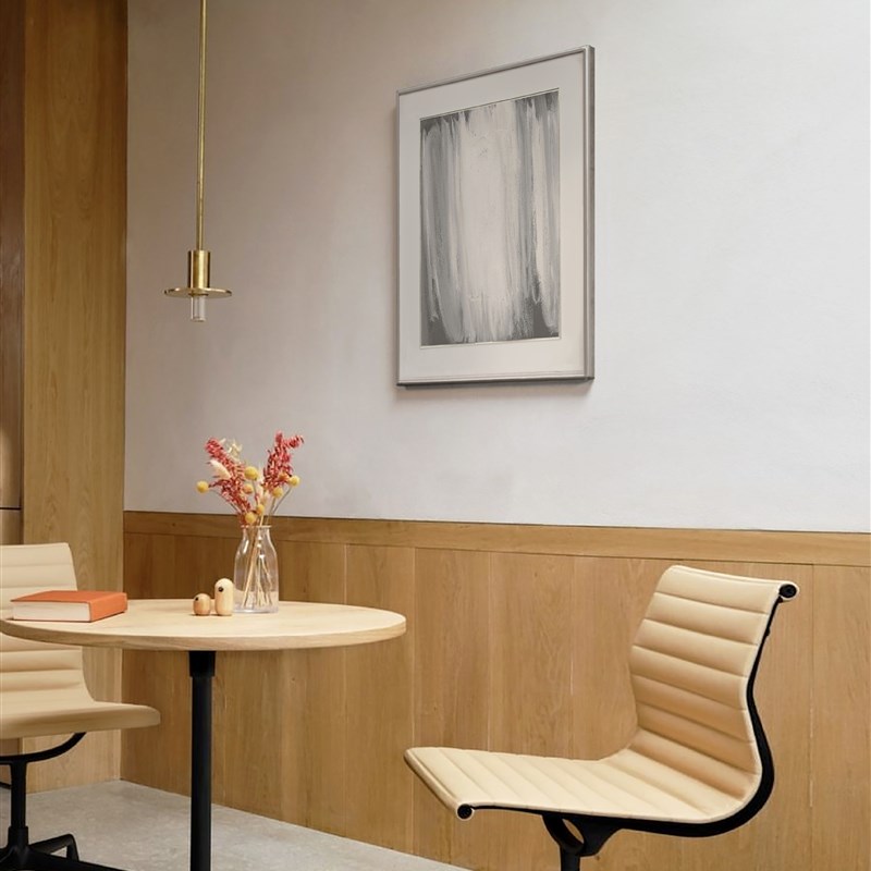 crisis art 97 银色框抽象艺术微喷装饰画金属感灰色办公室挂画