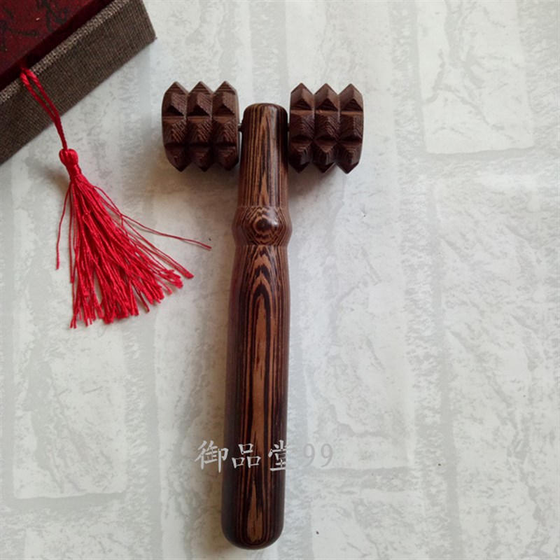 鸡翅木手动按摩器木质滚轮式保健器材脚底背部按摩轮滚轮全身