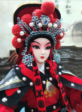 绢人中国风礼物客厅中式装饰品软装戏曲工艺品京剧人物摆件花木兰