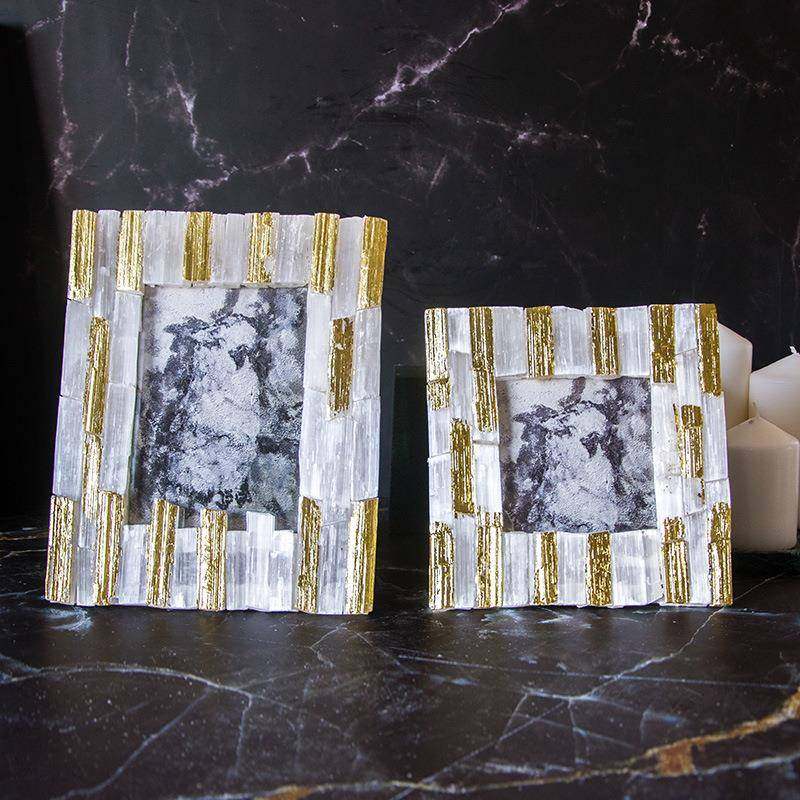 新款晶石相框轻奢客厅卧室照片摆饰相框样板房软装装饰品金箔相框,电子元器件市场,其它元器件,淘宝优惠券,粉丝福利购,淘宝优惠卷