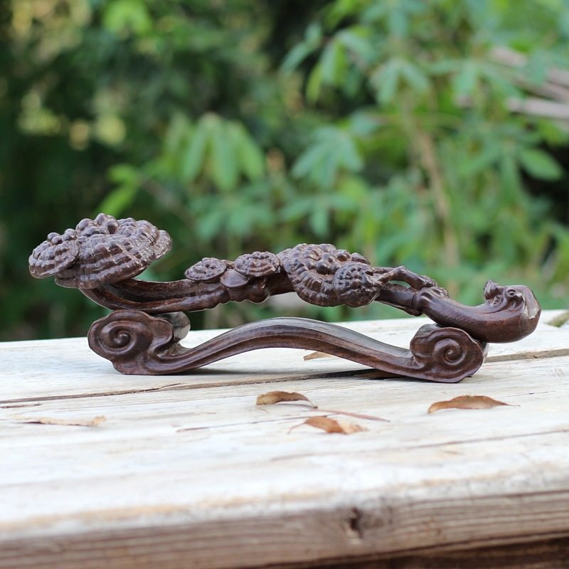 越南沉香木雕刻整料灵芝如意木雕家居摆件婚庆礼品吉祥如意实木