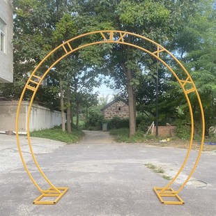 2019新款婚庆道具背景圆环双杆花门拱门架子单杆拱门圆弧形婚礼