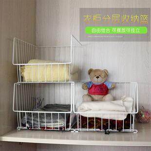 宿舍衣柜收纳层架衣橱整理神器篮隔板置物架衣服衣物柜子收纳分层