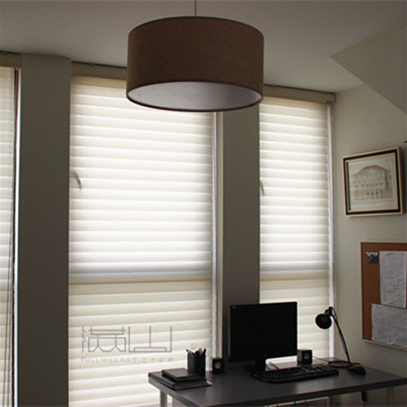 满山艺术米白色半遮光卷帘书房办公室韩式香格里拉帘定制窗帘百叶,居家布艺,卷帘,淘宝优惠券,粉丝福利购,淘宝优惠卷