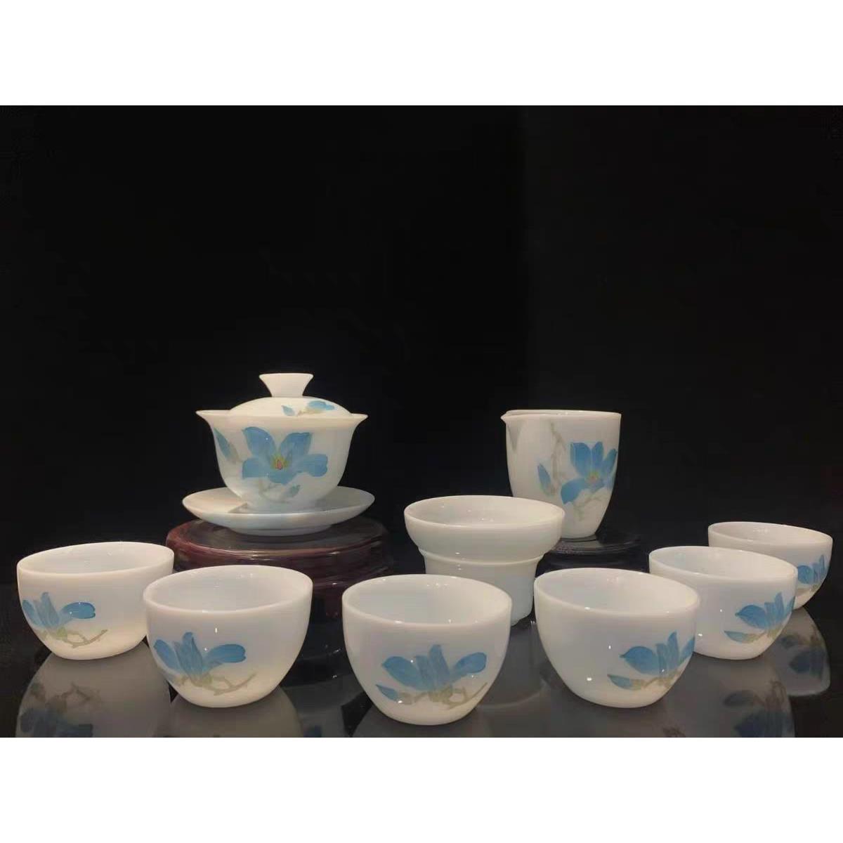 醴陵釉下五彩手绘茶具套装家用办公泡茶壶茶杯高温陶瓷HH