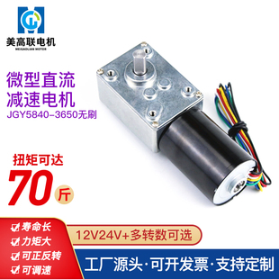3560无刷微型直流减速电机大扭力正反转可调速12v24v减速箱小马达