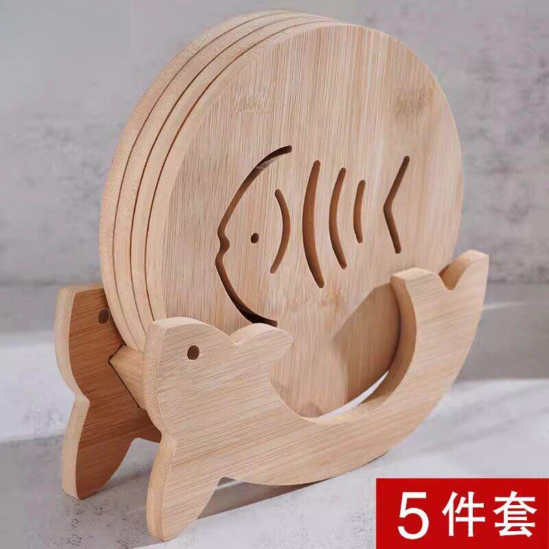 隔热垫家用餐桌专用实木餐垫套装带底座砂锅菜盘垫耐高温防滑垫子