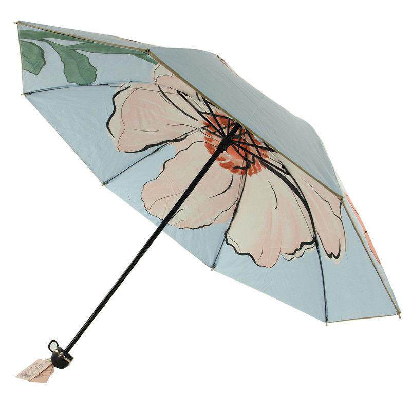 安娜淑遮阳伞双层伞布双层黑胶防晒抗UV遮阳伞晴雨两用女9335