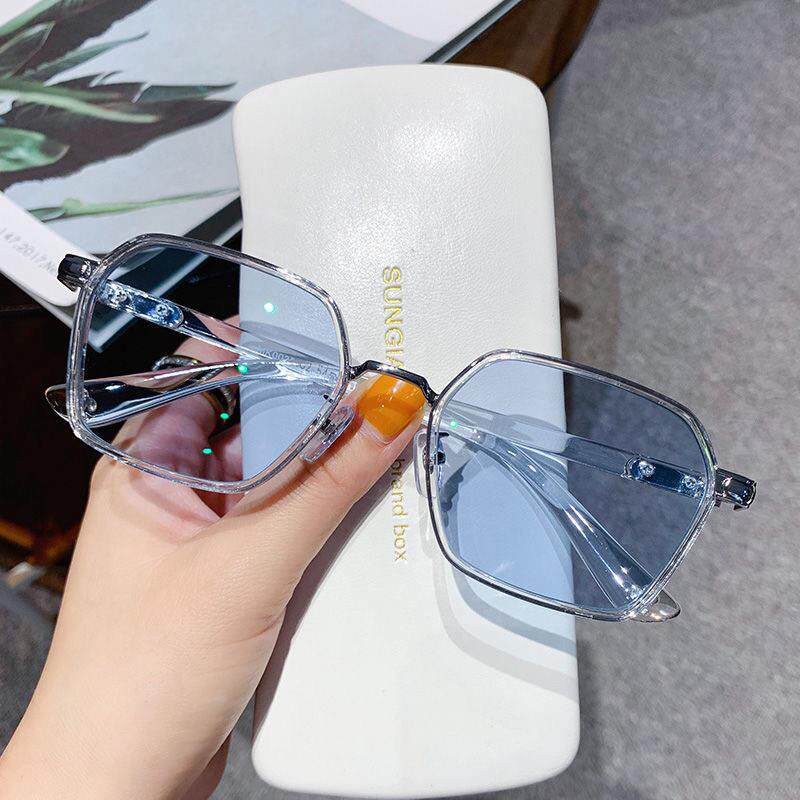 星空渐层蓝变色眼镜男近视太阳眼镜配有度数防辐射自动感光太阳眼