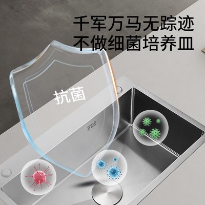 SUS304不锈钢拉丝加厚手工水槽单槽台上下盆厨房洗菜盆洗碗池家用