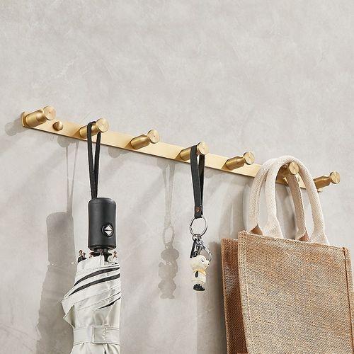 实心全铜挂衣钩仿古置物衣帽钩卫生间排钩简约入户门后钩壁挂复古