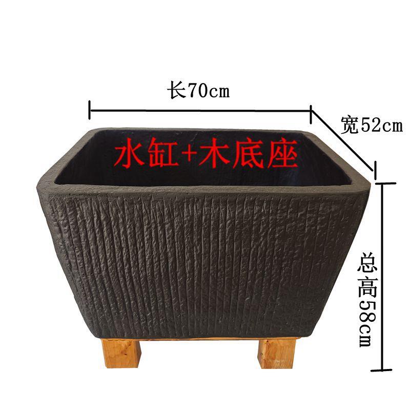 流水茶台配件水缸高强水泥仿古景观造景鱼缸水培植物水缸工厂直销