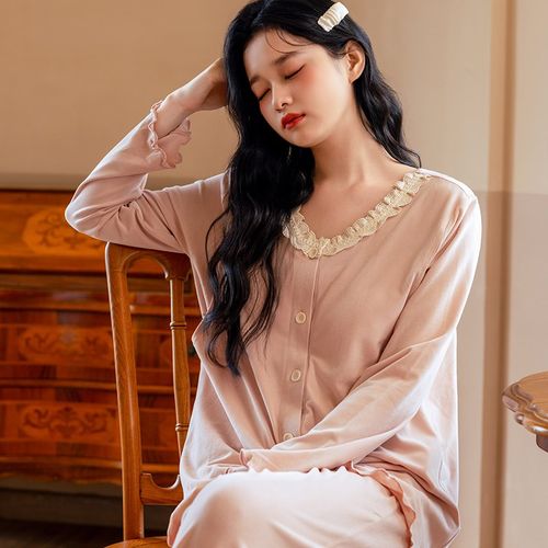 带胸垫超柔发热月子服秋冬产后哺乳家居服春秋免穿内衣孕妇睡衣