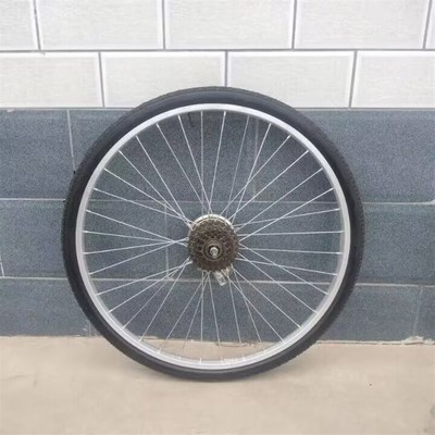 自行车车轮组铝合金轮毂20寸22寸24寸26寸前轮单速后车轮总成全套