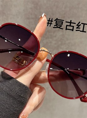 清偏光太阳镜女款2025新款级感复古圆形开车专用防紫外线墨镜