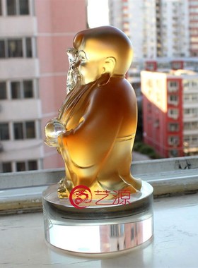 艺源琉璃添寿寿桃工艺品老寿星公摆件高档创意送长辈老人生日礼品