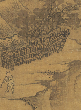 北宋郭熙溪山行旅图高清微喷宋代山水画绢布临摹画稿装裱卷轴画心