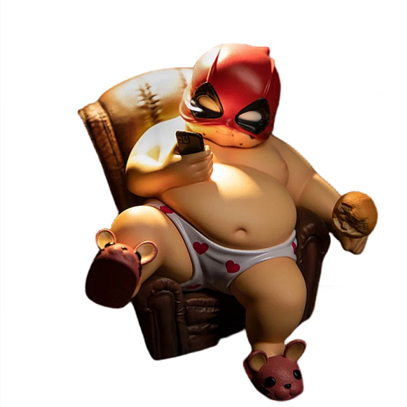 潮玩网红胖肥宅死侍手办车载中控台可爱个性公仔摆件装饰品桌搭男