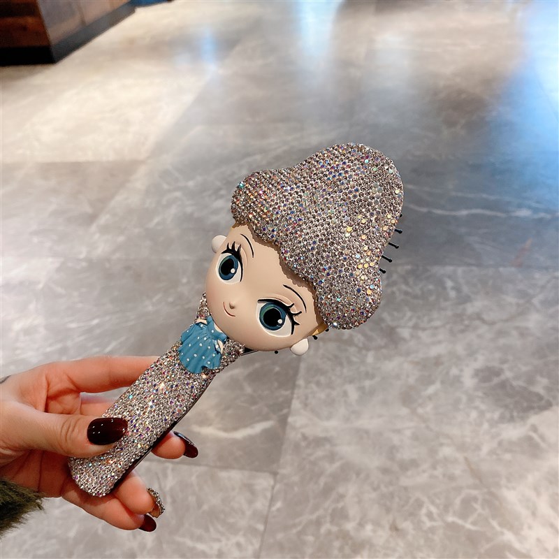 镶钻奢华满钻水钻可爱梳子木梳闪粉贴钻可爱卡通气囊梳子护发梳潮