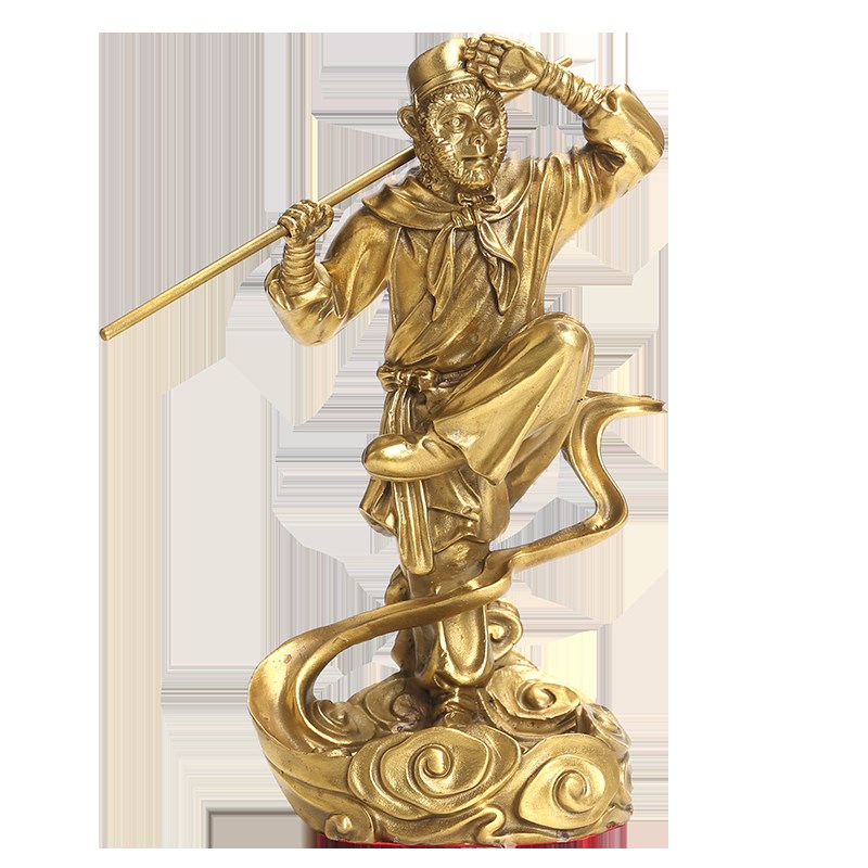 开运纯铜猴子摆件齐天大圣踏云孙悟空斗战胜佛神像家居装饰工艺品