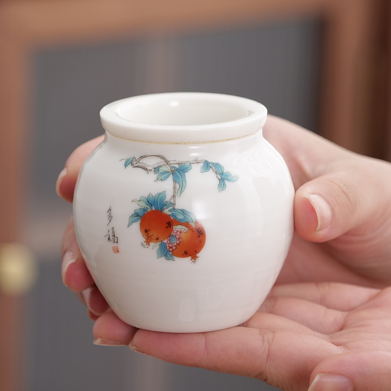 羊脂玉陶瓷茶叶罐 迷你小号密封罐茶罐便携储存罐家用防潮存茶罐