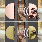 有框玻璃门锁带框铝合金门推拉移门锁不锈钢玫瑰金黑色钛金木门锁