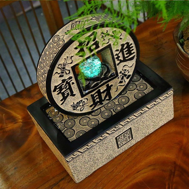 店铺前台桌面流水摆件招财进宝办公室装饰水景客厅流水器循环水景