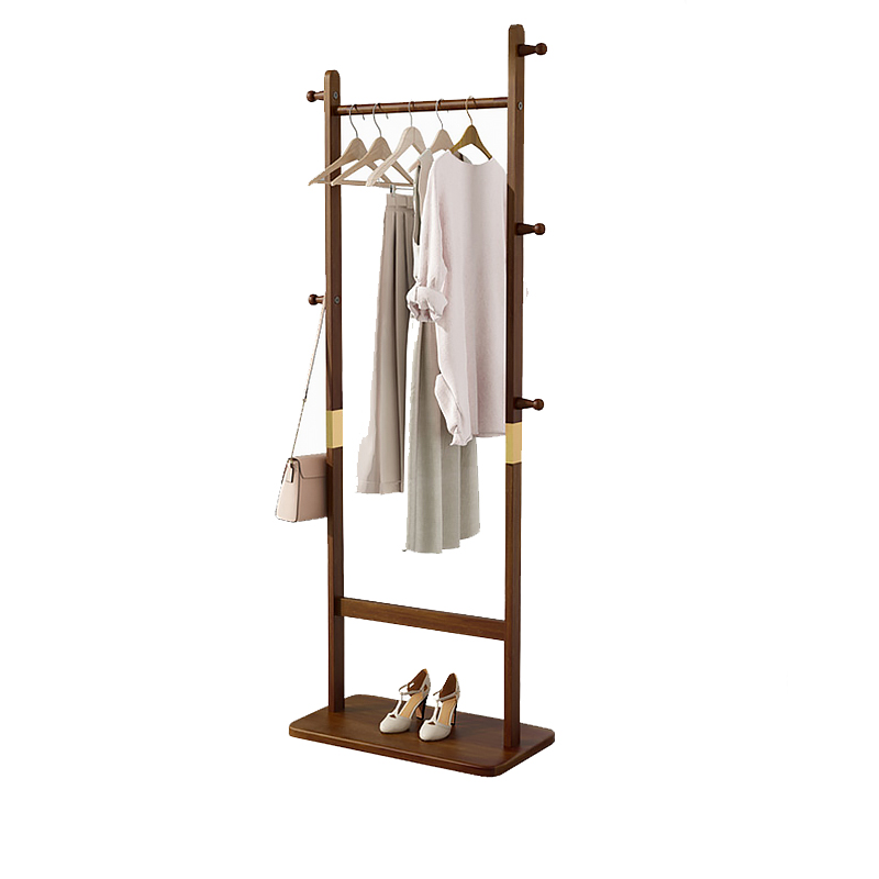 实木衣帽架衣架卧室落地挂衣架简约办公室家用简易木质衣服收纳架