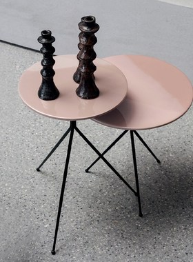 简艺意式轻奢不锈钢钢化玻璃茶几轻奢房间茶几卧室阳台迷你小茶几