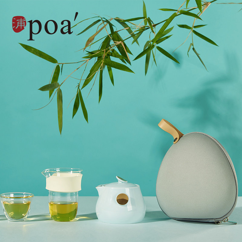 浦poa小雀幸一壶二杯快客杯旅行茶具功夫茶壶茶杯套组礼盒