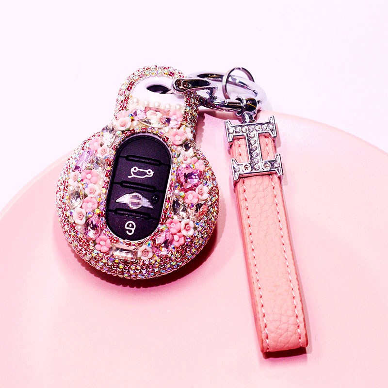 适用宝马迷你mini钥匙包壳COOPER镶钻F56F54F55水钻女汽车钥匙套