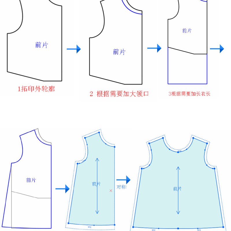 童装上衣原型模板放码尺婴幼儿纸样设计手工制版DIY裁剪模板尺