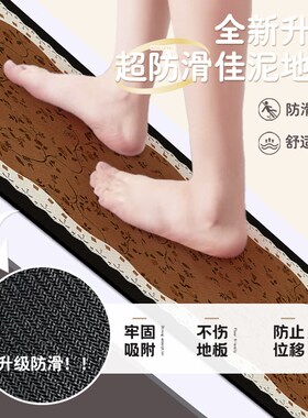 中古风绿色高级入户门地垫玄关进门口家用脚垫防滑耐脏硅藻泥地毯