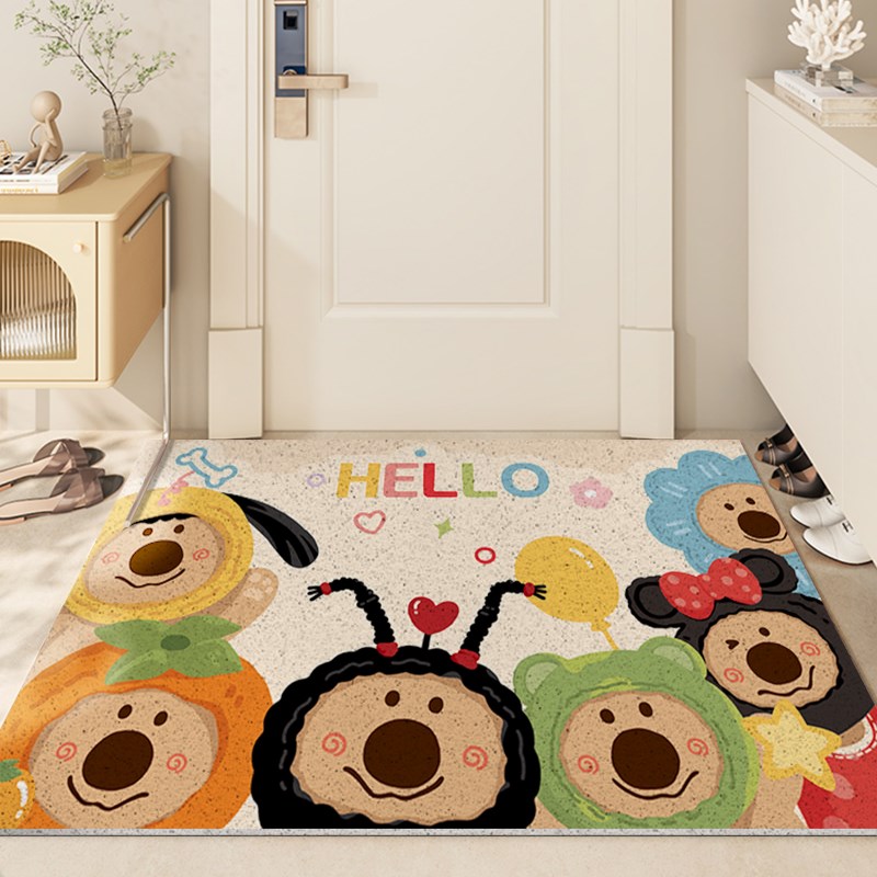 入户门丝圈卡通地垫进门玄关防滑脚垫家用可剪裁门垫耐脏垫可裁剪
