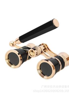 供应！金属烤瓷白3X25贵夫人白色带柄镀银双筒观剧望远