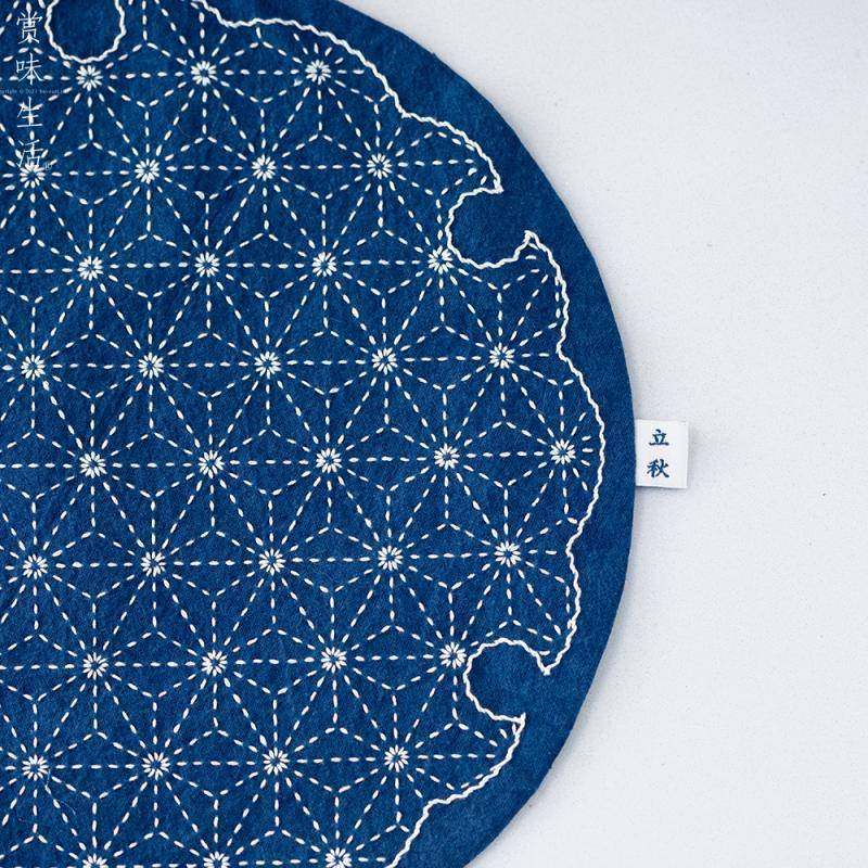 OF9D刺子绣材料包雪轮纹麻叶纹茶席自绣新手DIY刺绣手工印好图蓝,鲜花速递/花卉仿真/绿植园艺,割草机/草坪机,淘宝优惠券,粉丝福利购,淘宝优惠卷