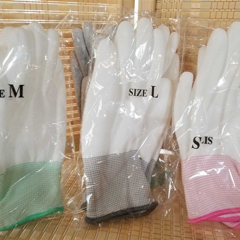 薄款透气13针尼龙pu涂指手套胶浸掌电子无尘防劳保手套11.11大促