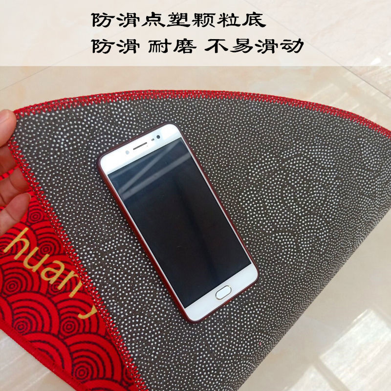 半圆形红色地垫门垫大门入户门口蹭脚垫家用中式进门门垫地毯定制