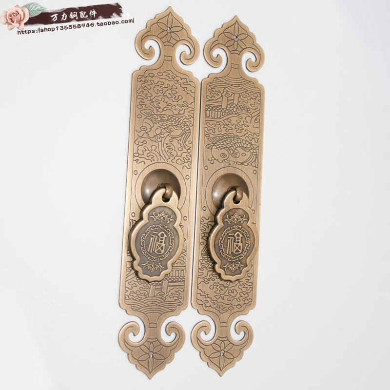 老式房门纯铜拉手复古典家具把手中式仿古木门拉环衣柜书柜拉手