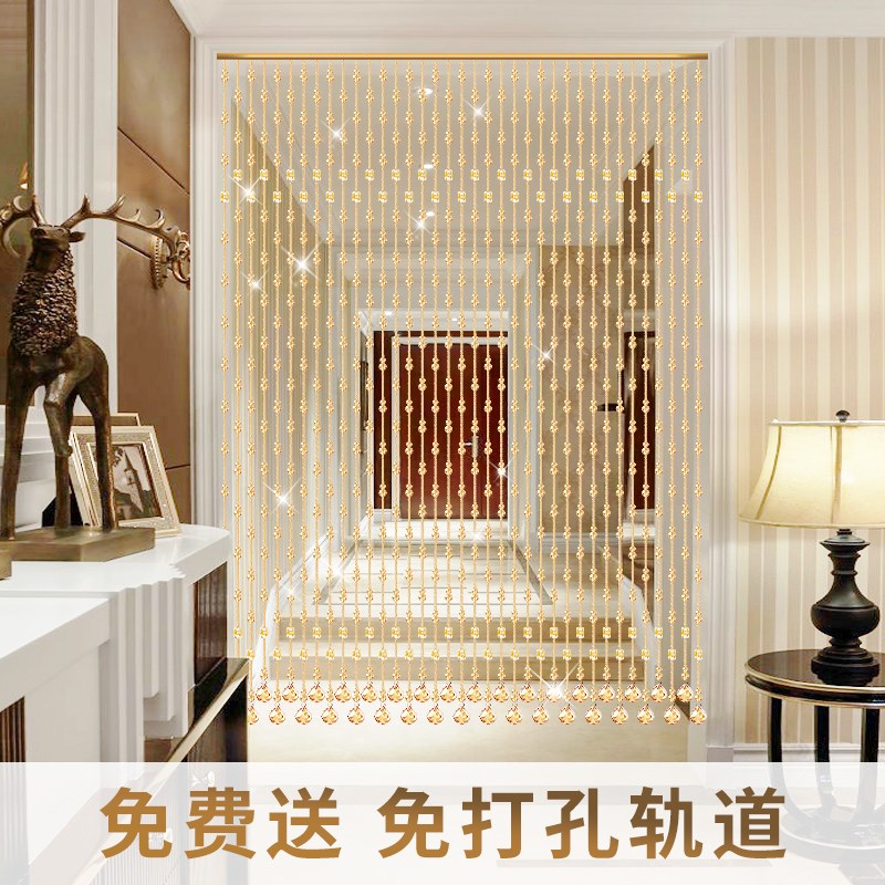 水晶珠帘隔断帘新款葫芦客厅玄关卫生间卧室门帘吊饰免打孔挂帘子