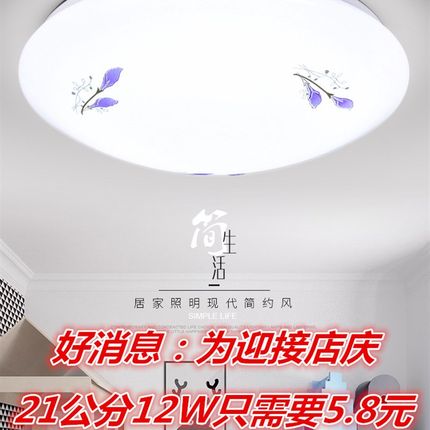 led圆形吸顶灯客厅卧室灯餐厅圆灯过道阳台厨房灯吸灯厕所卫生间
