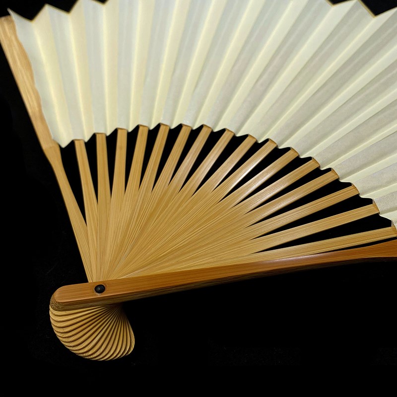 文玩老玉竹折扇立体小茄头9.5寸18方纯手工定制中国风扇子苏工面