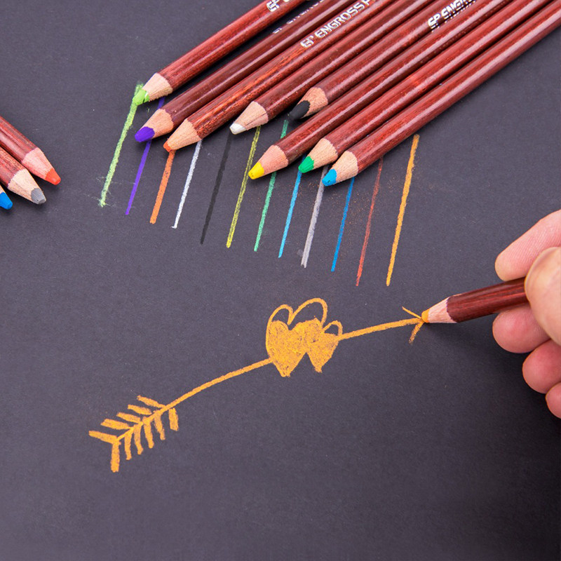 普乐斯色粉铅笔肖像系12色肤色专业绘画色粉水溶彩铅笔暗色系碳画