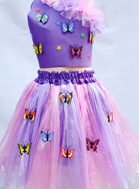 儿童环保衣服时装秀裙子diy塑料袋手工服装幼儿园女童亲子手工服