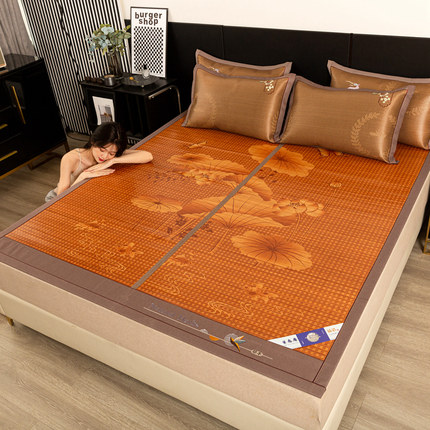 凉席双面正反两用天然老式草席子加硬夏季单双人床上头层折叠竹席