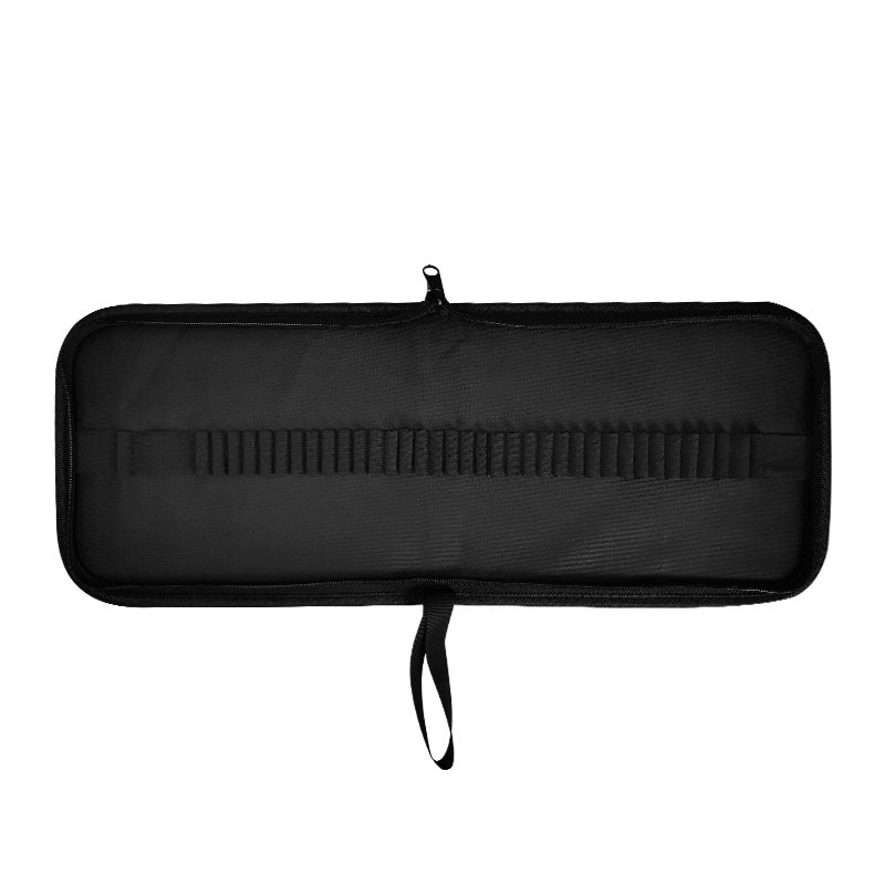 多索多西 黑色笔帘学生素描笔袋插笔袋收纳包对折画笔包折叠式帆